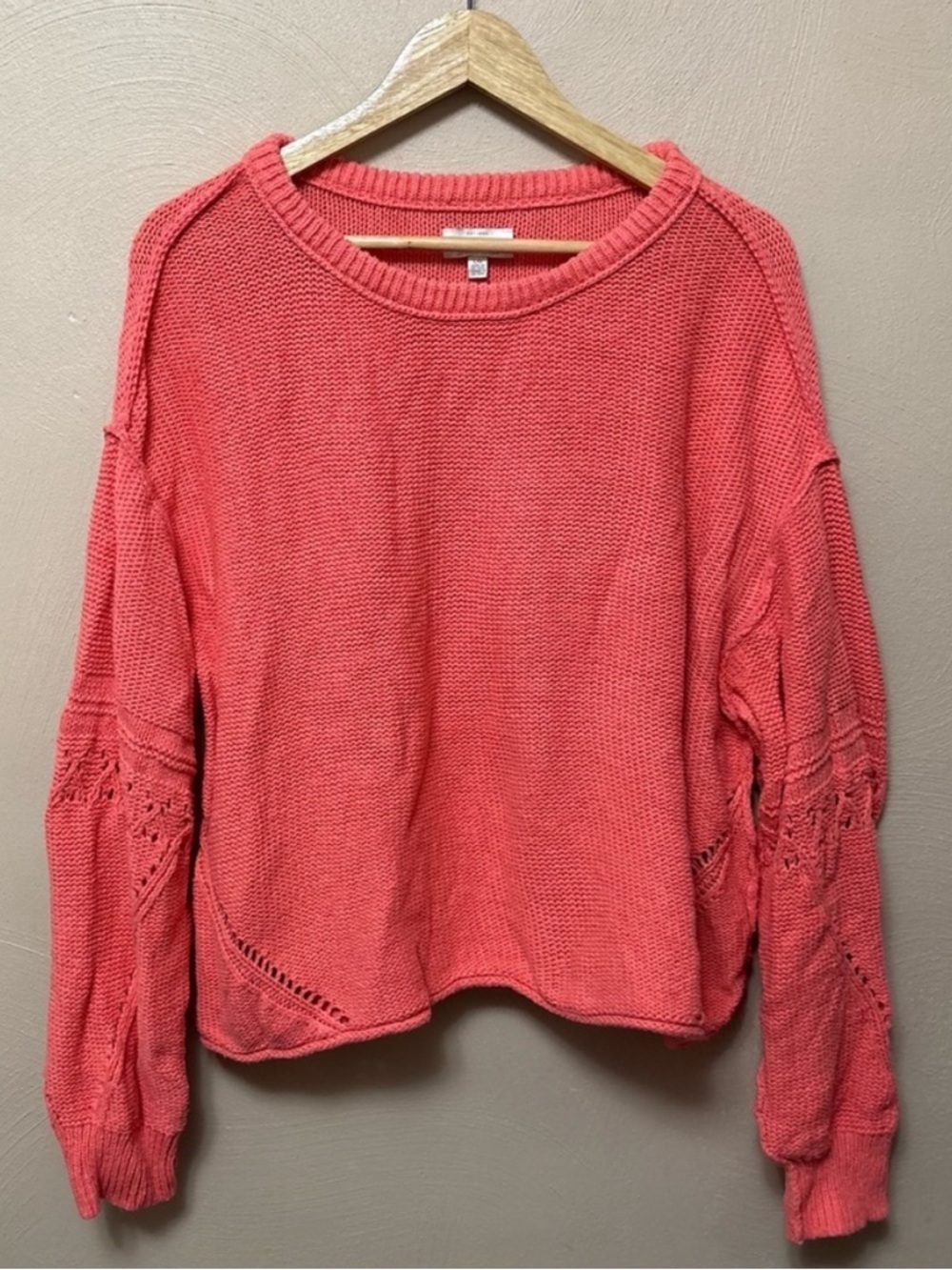 Lucky Brand Knit Sweater Coral Pink Size Large